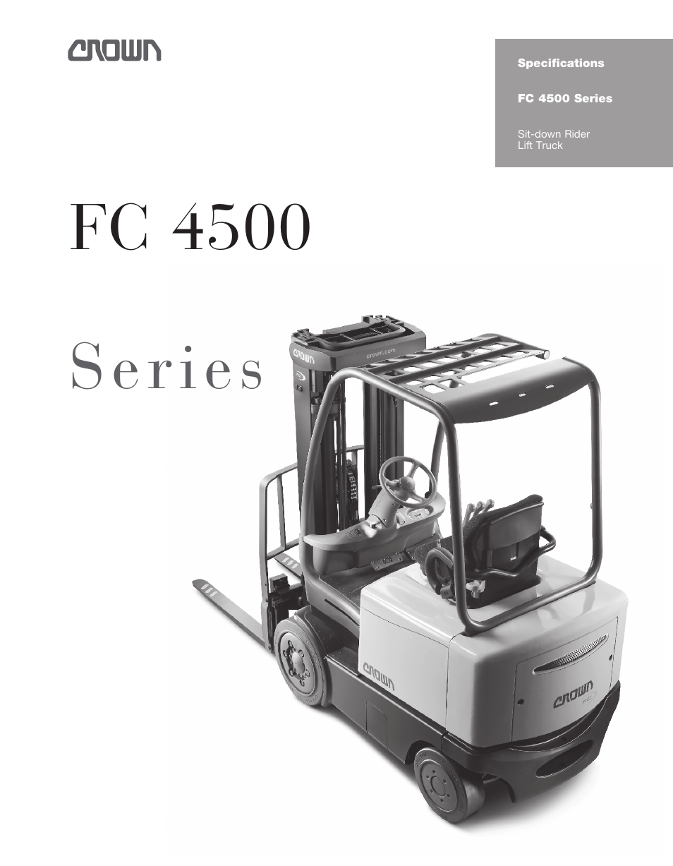 Crown Equipment Sit-down Rider Lift Truck FC 4500 Series User Manual | 8 pages