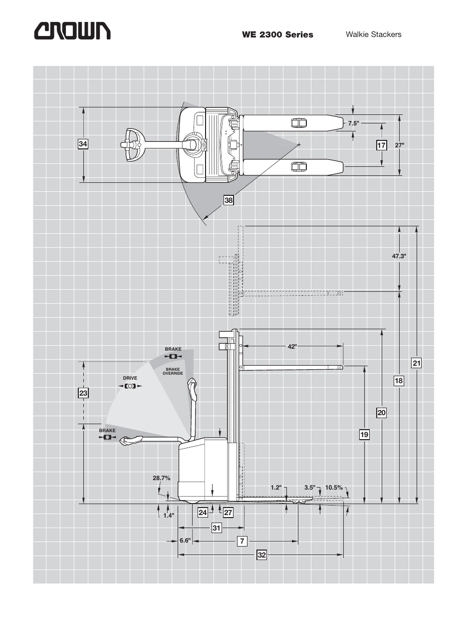 Crown Equipment Walkie Stackers WE 2300 Series User Manual | Page 2 / 8