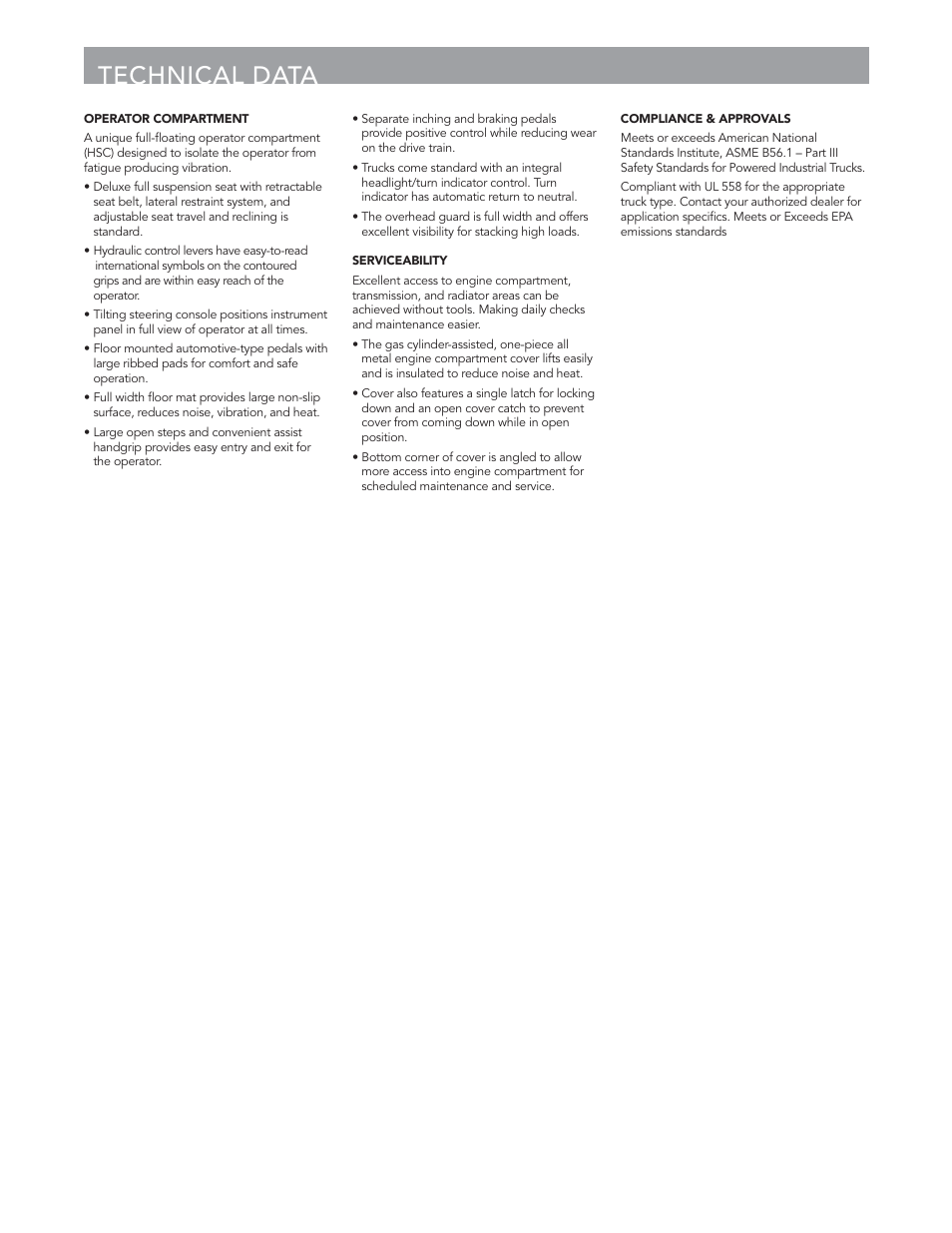 Technical data | Crown Equipment Pneumatic Tire Lift Trucks MDX50 User Manual | Page 7 / 8