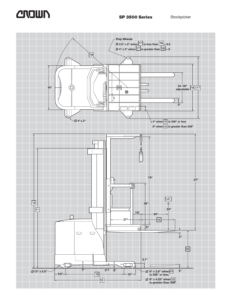 Sp 3500 series | Crown Equipment Stockpicker SP 3500 Series User Manual | Page 2 / 6