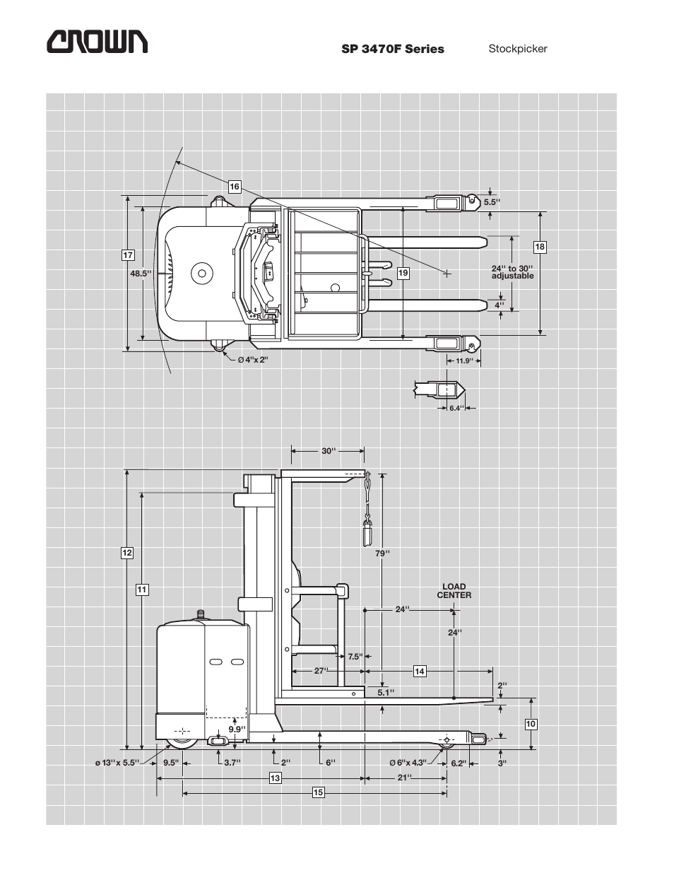 Sp 3470f series | Crown Equipment Stockpicker SP 3470F User Manual | Page 2 / 6