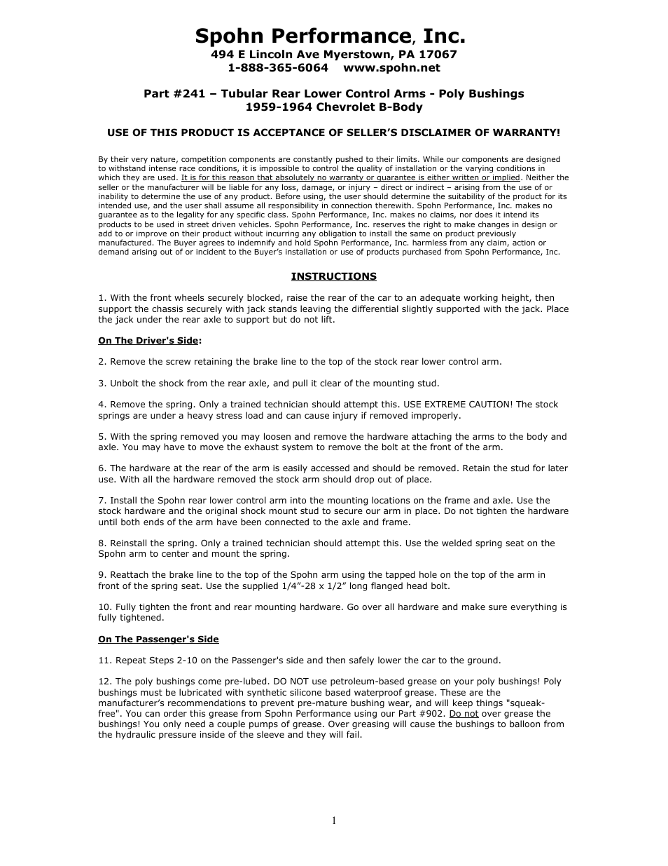 Spohn 241 User Manual | 1 page