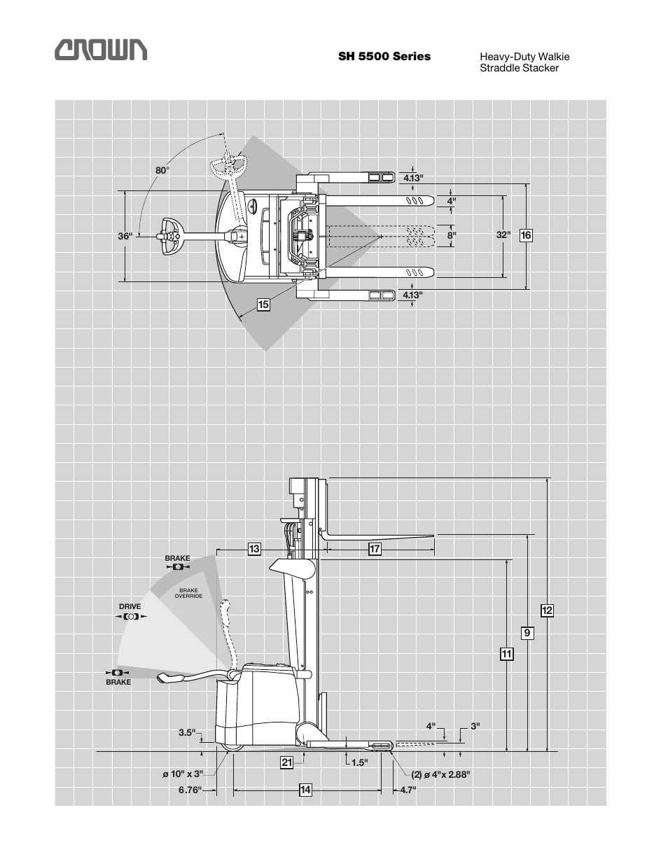 Crown Equipment Heavy-Duty Walkie Straddle Stacker SH 5500 Series User Manual | Page 2 / 6