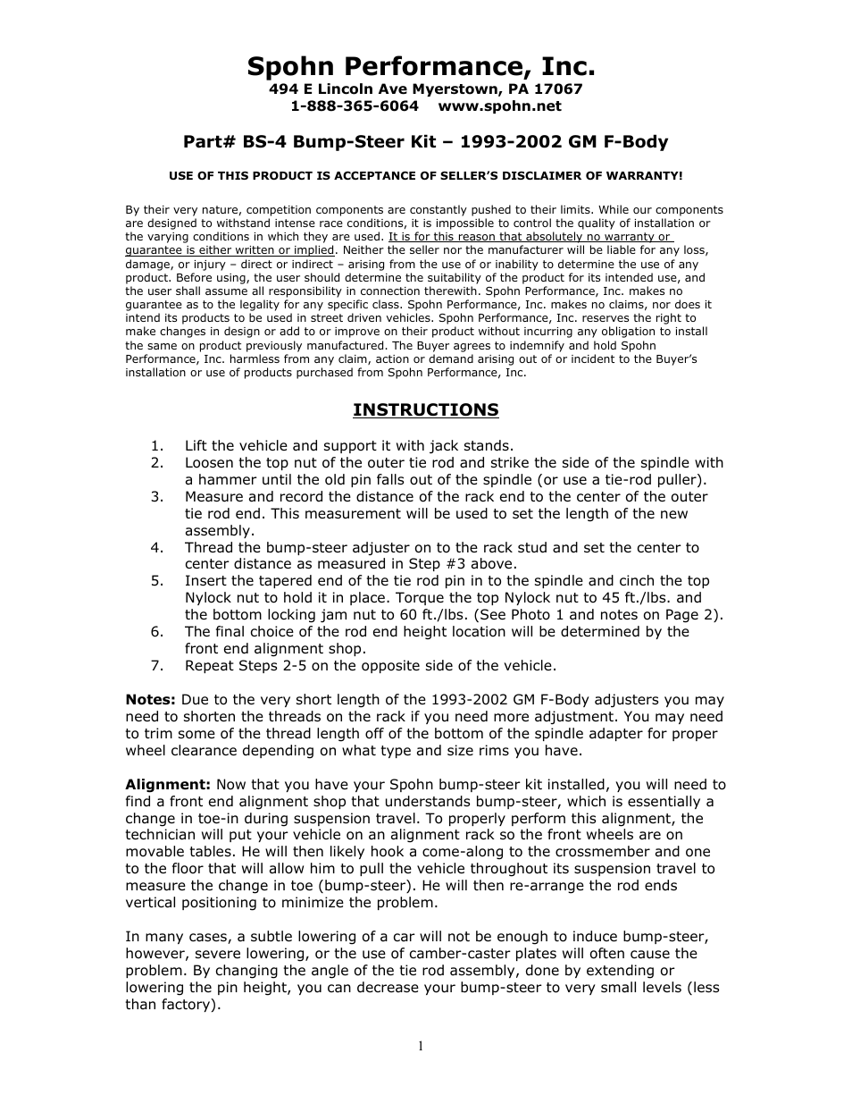 Spohn BS-4 User Manual | 2 pages