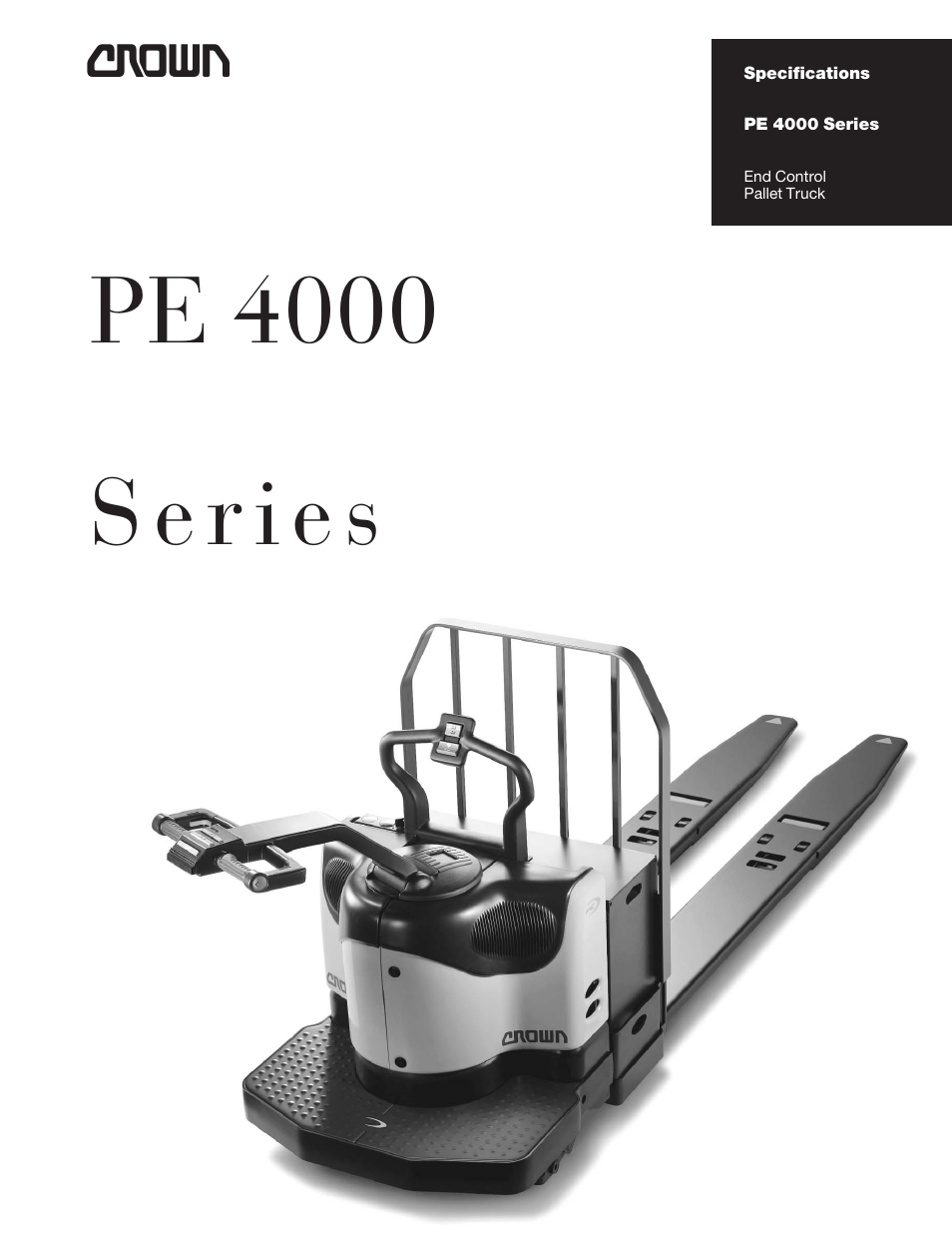 Crown Equipment End Control Pallet Truck PE 4000 Series User Manual | 6 pages