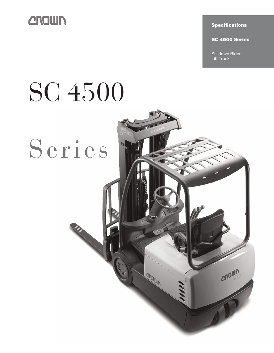 Crown Equipment Sit-down Rider Lift Truck SC 4500 Series User Manual | 6 pages