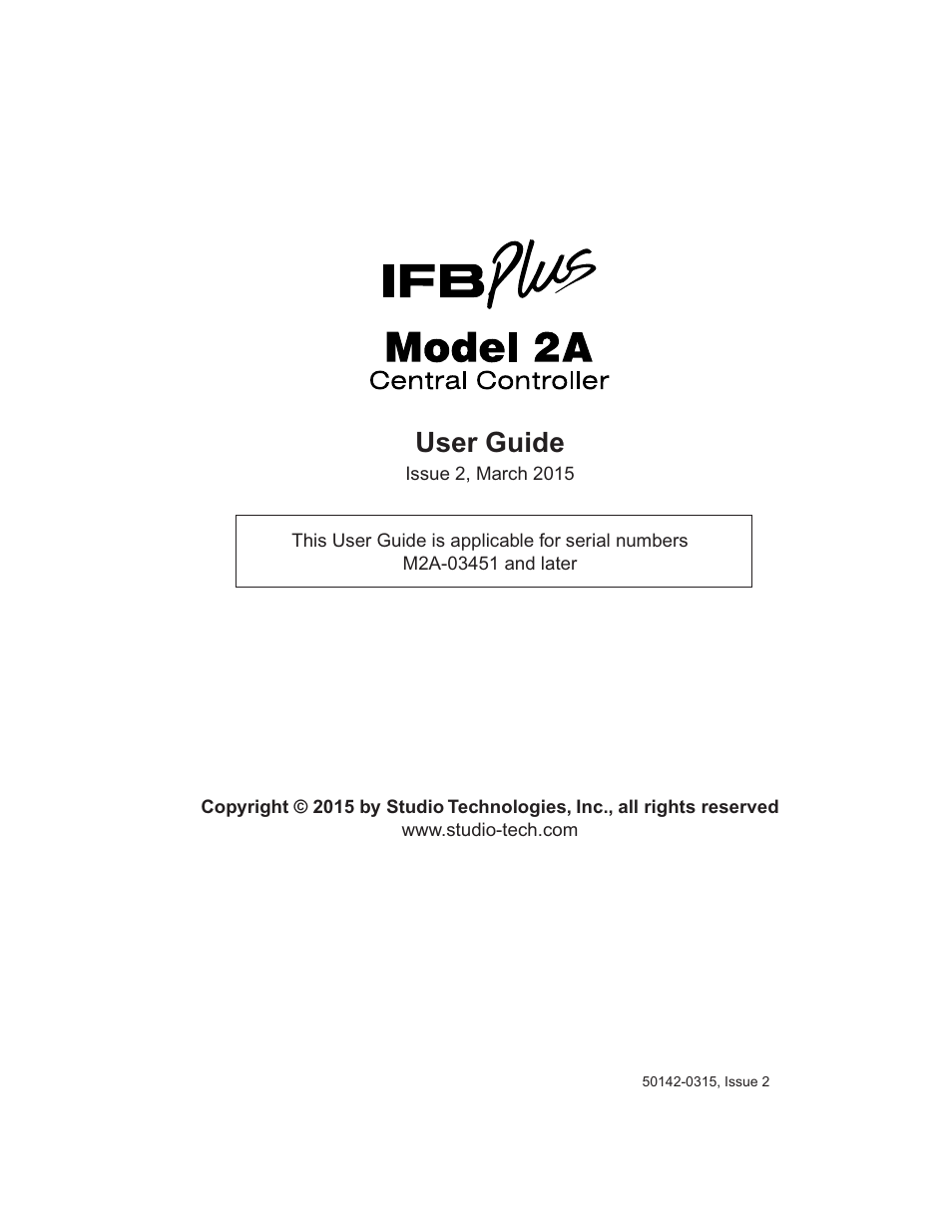 Studio Technologies 2A 2015 User Manual | 43 pages