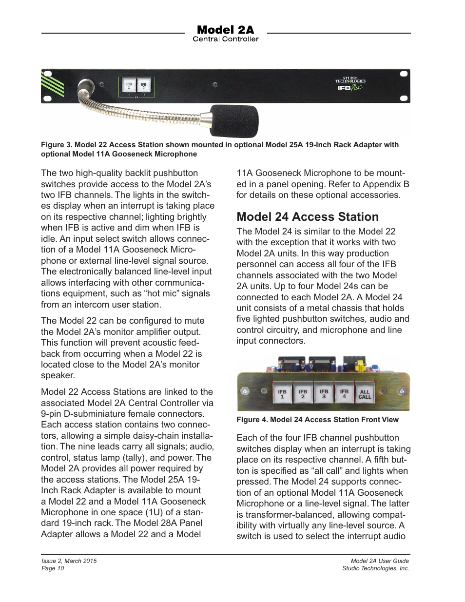 Model 24 access station | Studio Technologies 2A 2015 User Manual | Page 10 / 43