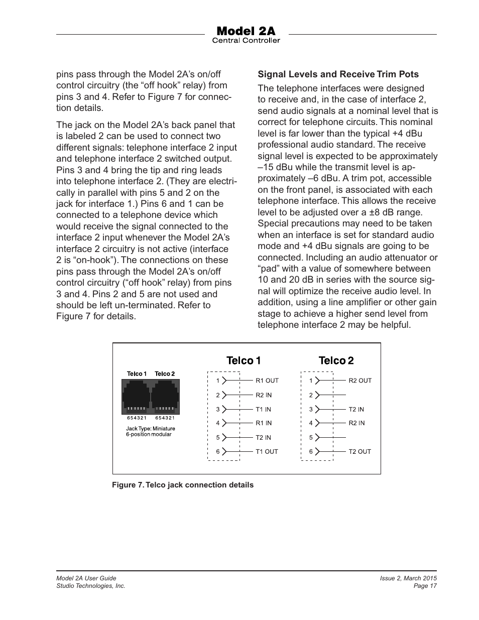 Studio Technologies 2A 2015 User Manual | Page 17 / 43