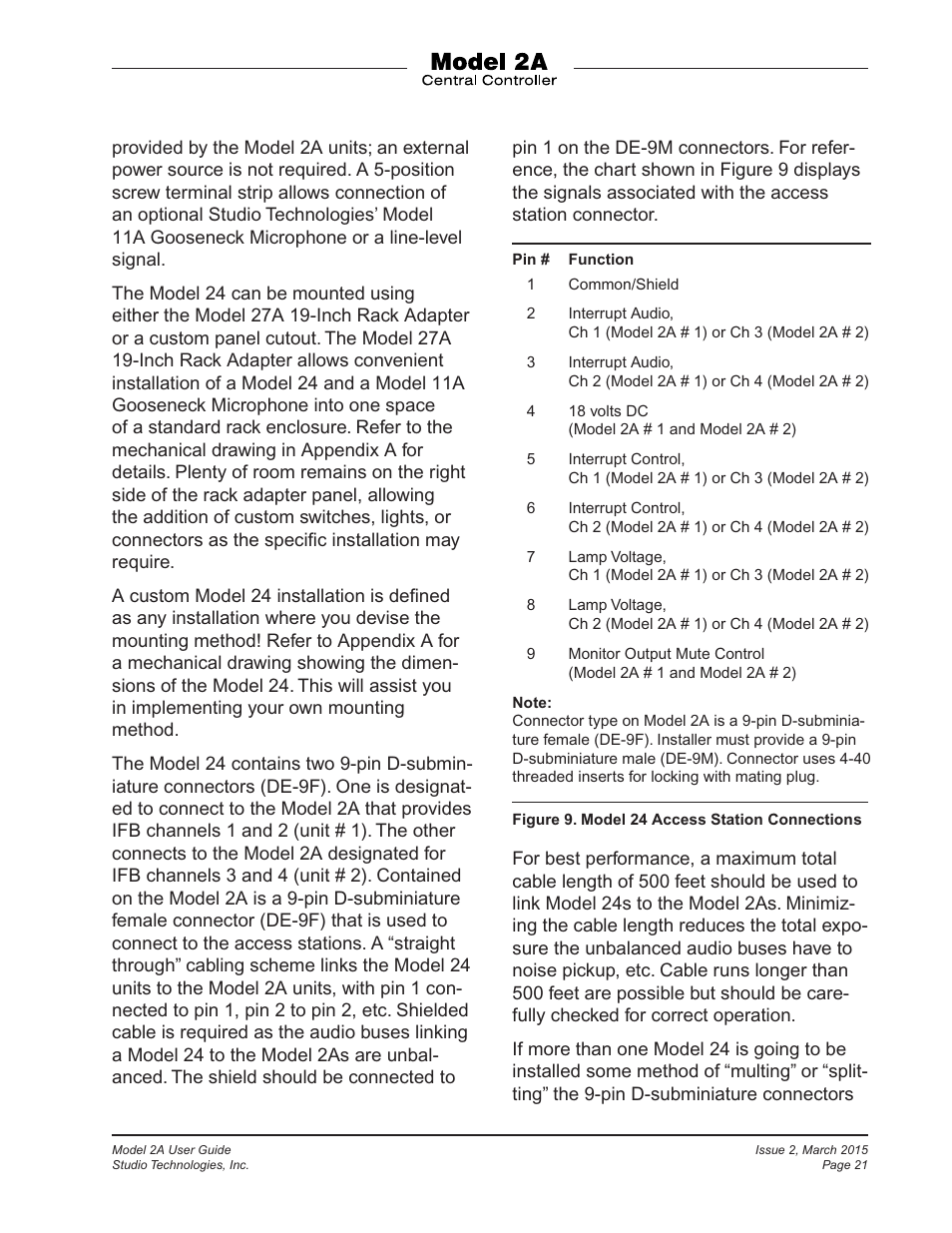 Studio Technologies 2A 2015 User Manual | Page 21 / 43