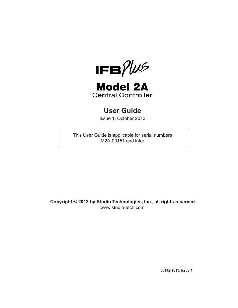 Studio Technologies 2A 2013 User Manual | 41 pages