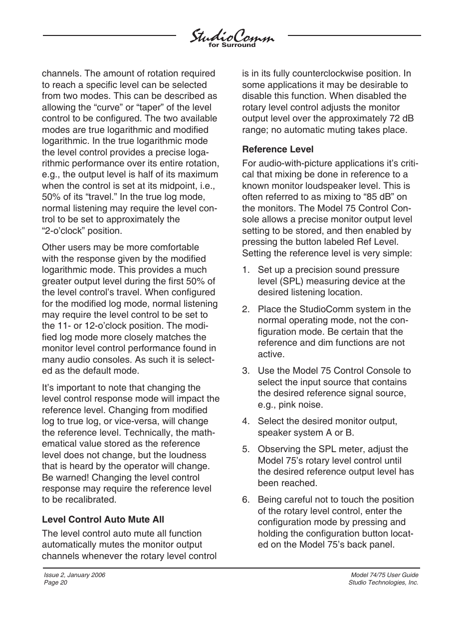 Studio Technologies 74 User Manual | Page 19 / 56