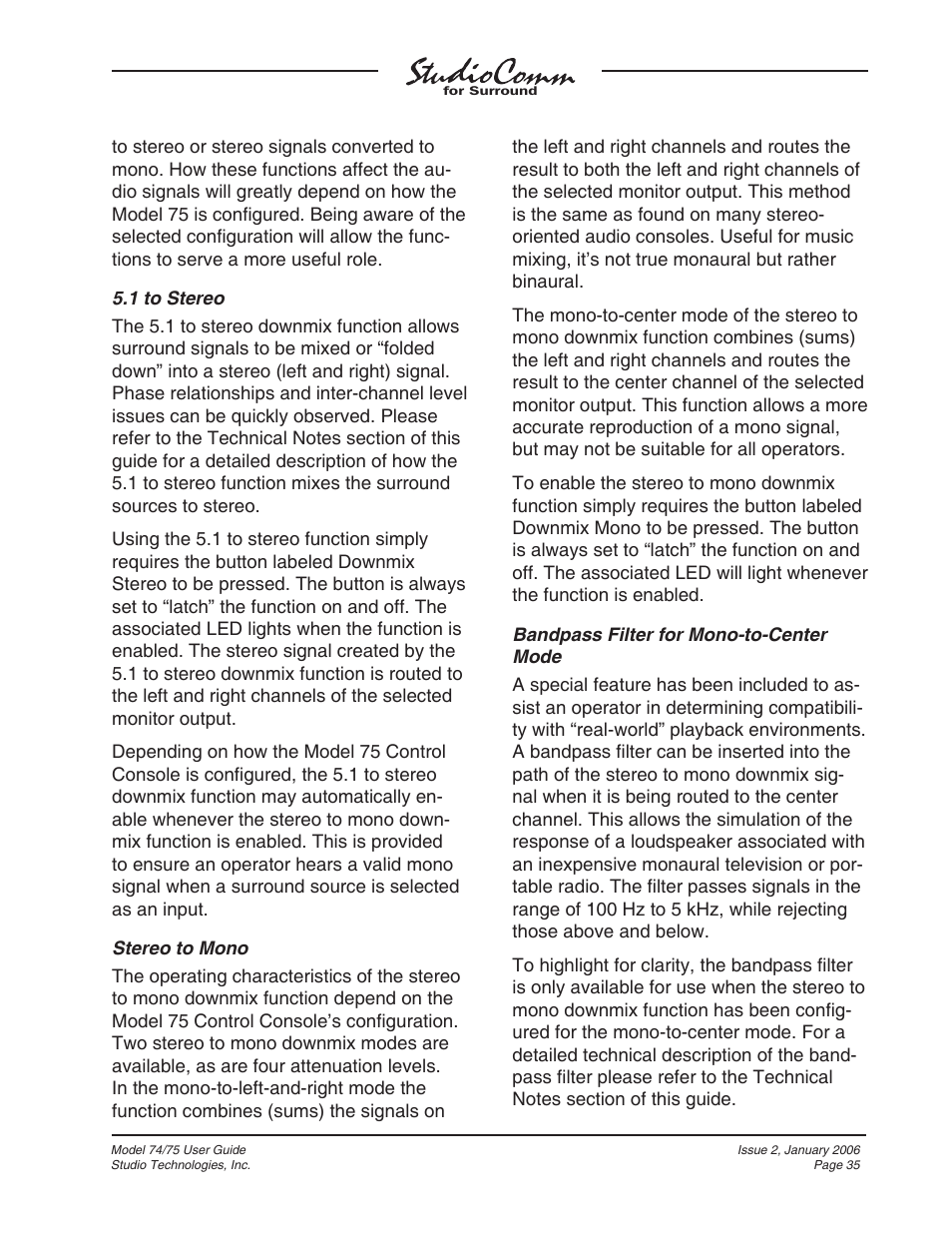 Studio Technologies 74 User Manual | Page 34 / 56