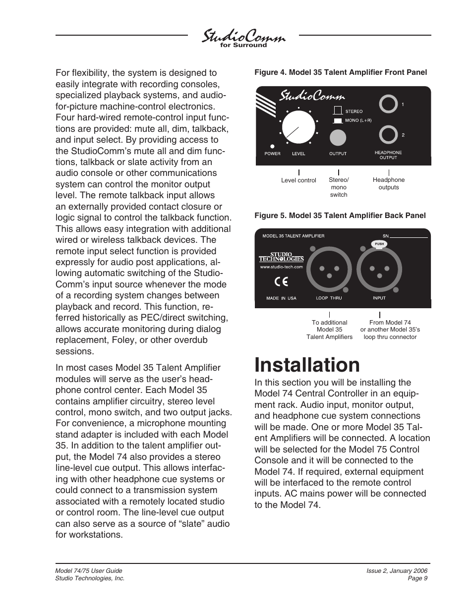 Installation | Studio Technologies 74 User Manual | Page 8 / 56