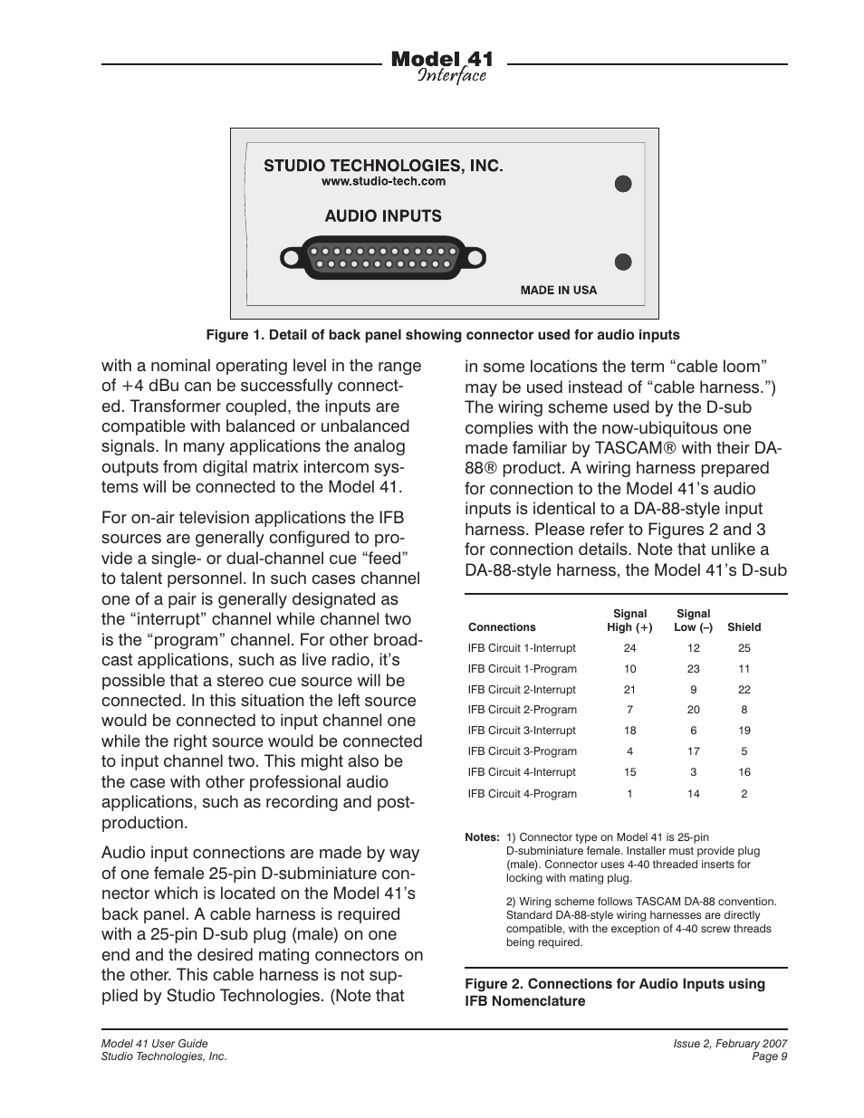 Studio Technologies 41 2007 User Manual | Page 9 / 25