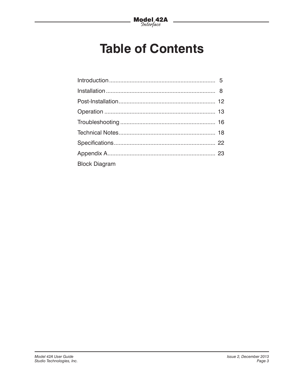 Studio Technologies 42A 2013 User Manual | Page 3 / 25