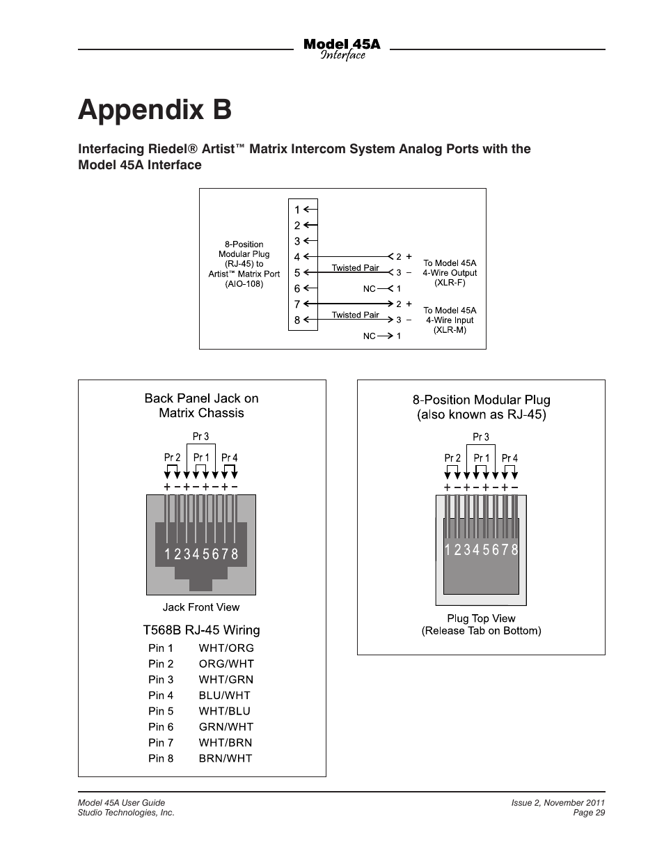 Appendix b | Studio Technologies 45A User Manual | Page 29 / 31