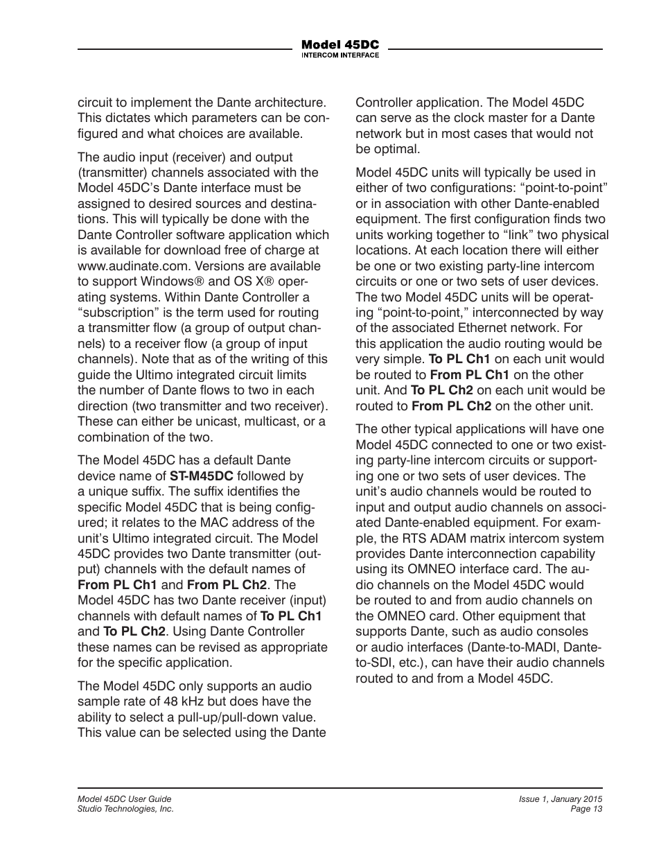 Studio Technologies 45DC User Manual | Page 13 / 23