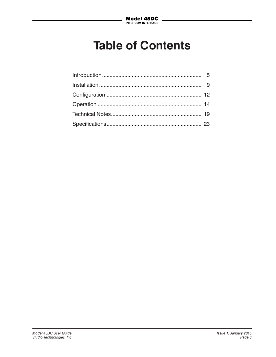 Studio Technologies 45DC User Manual | Page 3 / 23