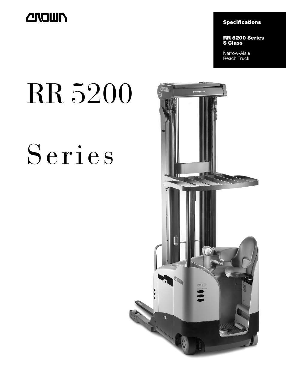 Crown Equipment Narrow-Aisle Reach Truck RR 5200 Series User Manual | 6 pages