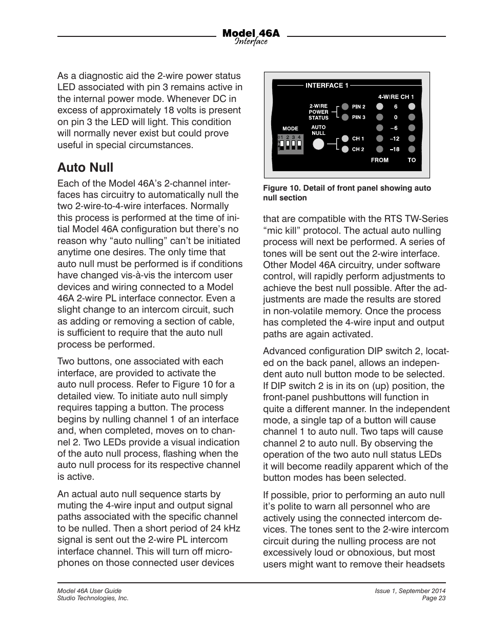 Auto null | Studio Technologies 46A User Manual | Page 23 / 33