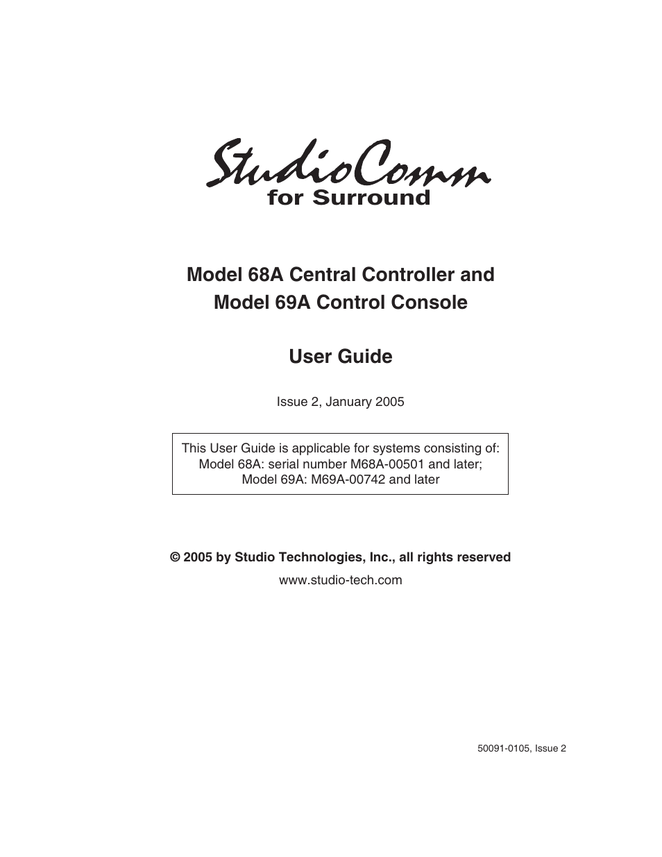 Studio Technologies 68A 2005 User Manual | 49 pages