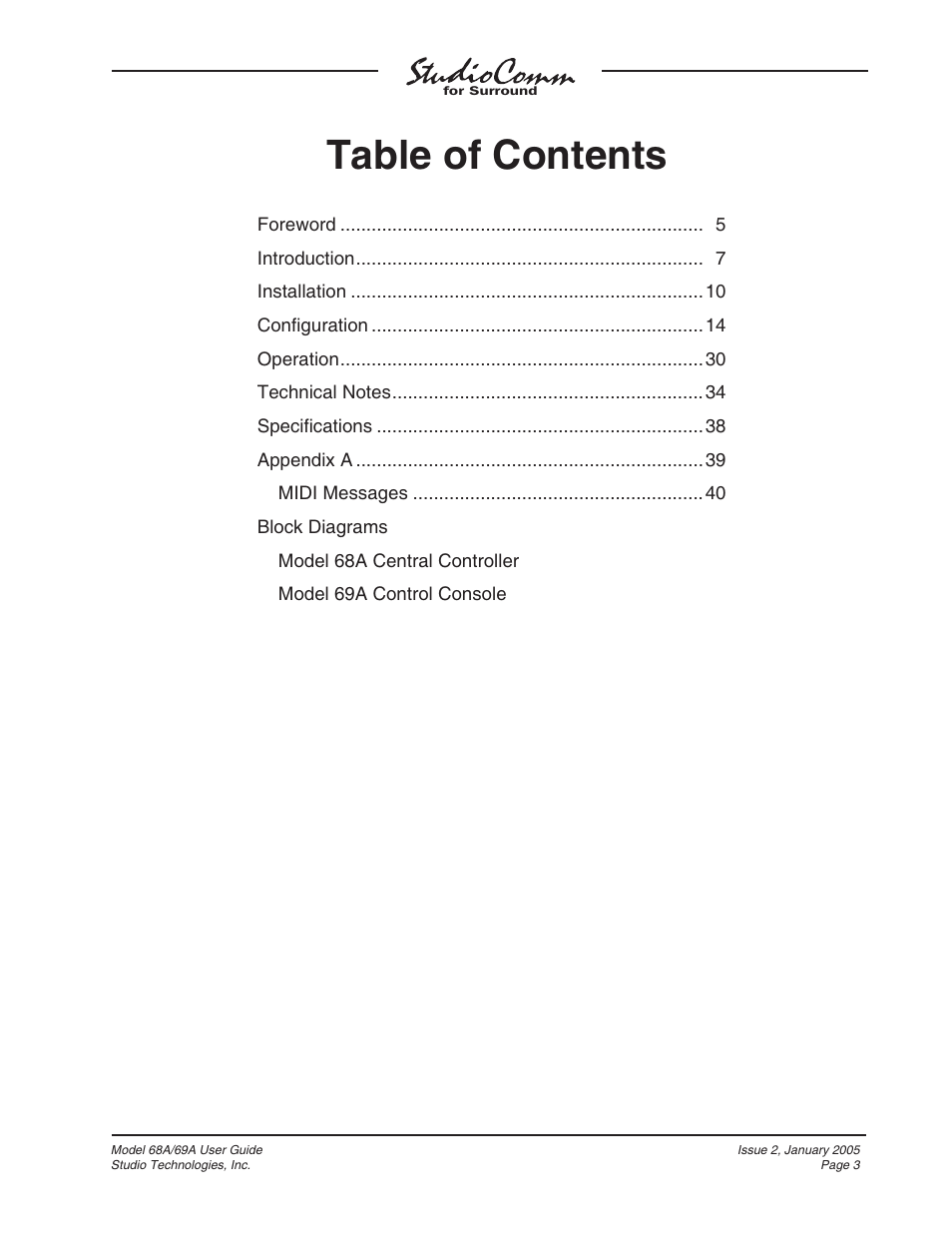 Studio Technologies 68A 2005 User Manual | Page 3 / 49