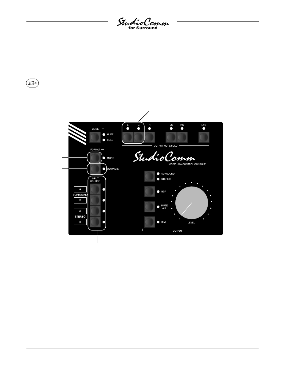 Model 69a configuration—mono | Studio Technologies 68A 2001 User Manual | Page 28 / 48