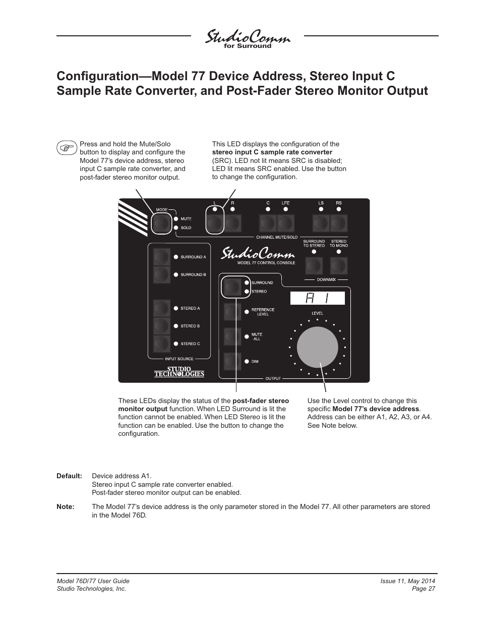 Studio Technologies 76D 2014 User Manual | Page 27 / 53