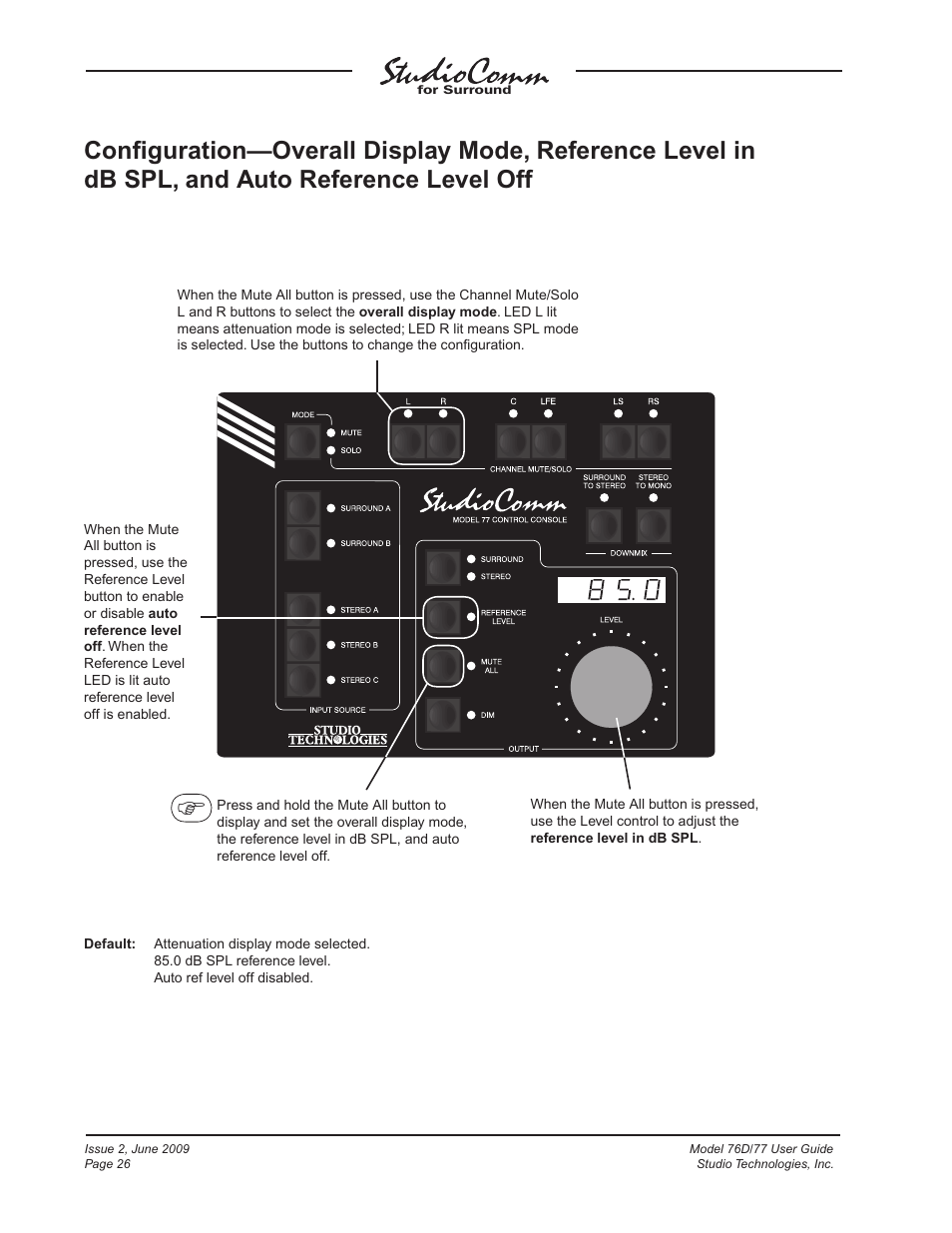 Studio Technologies 76D V.2.02 User Manual | Page 26 / 45