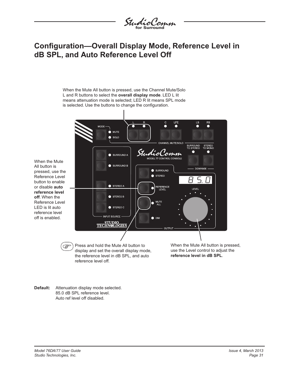 Studio Technologies 76DA V.4.02 User Manual | Page 31 / 53