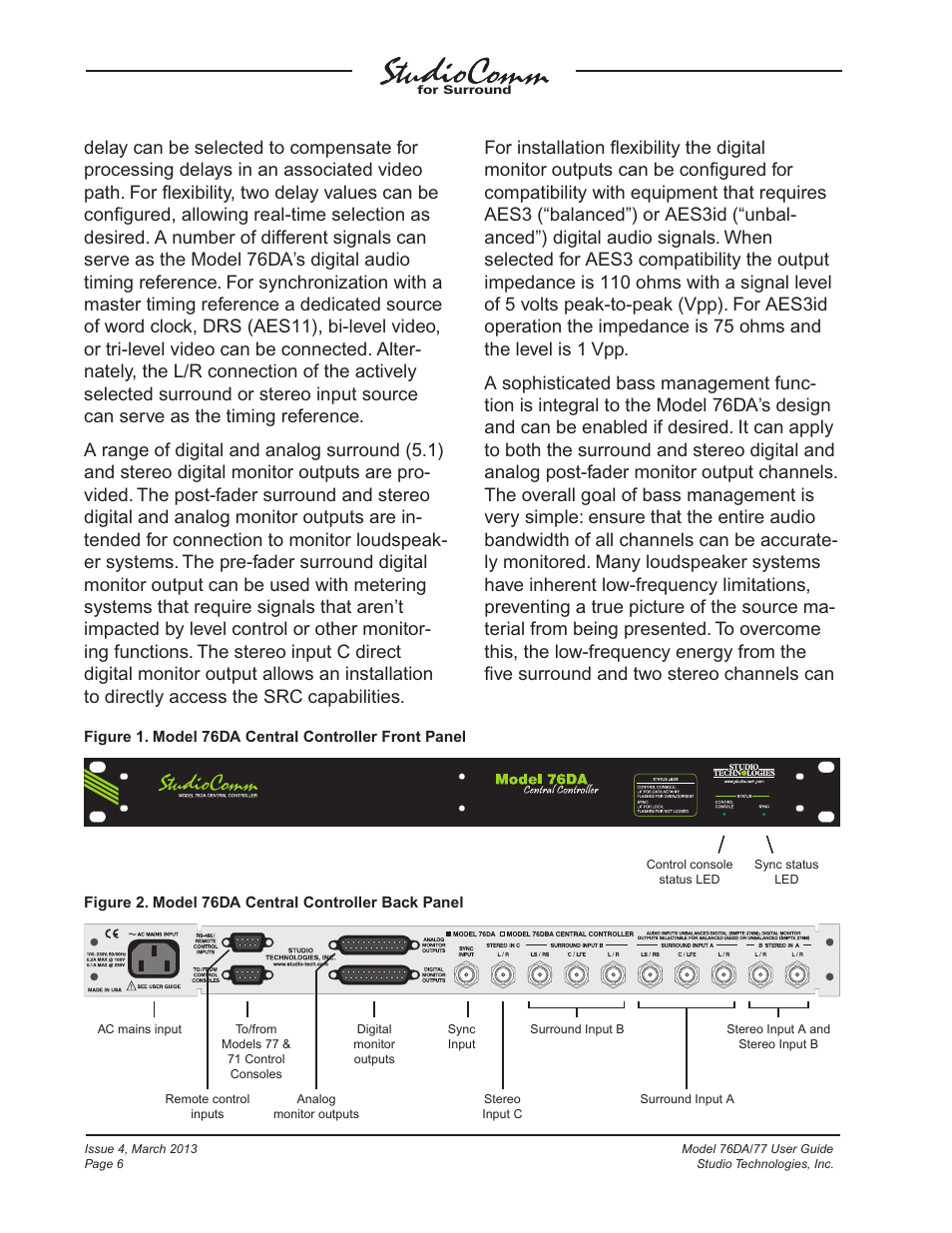 Studio Technologies 76DA V.4.02 User Manual | Page 6 / 53