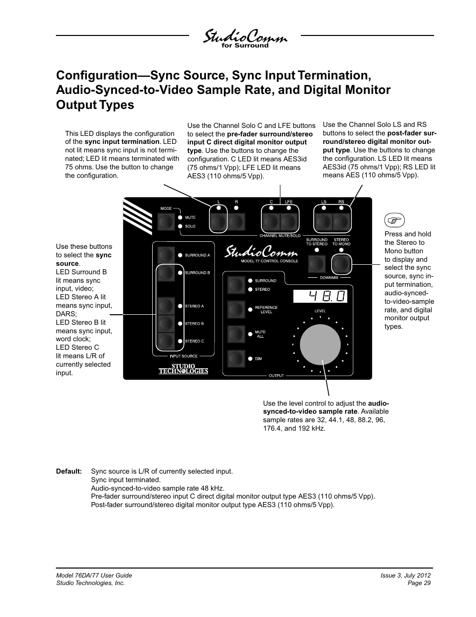 Studio Technologies 76DA V.4.00 User Manual | Page 29 / 51