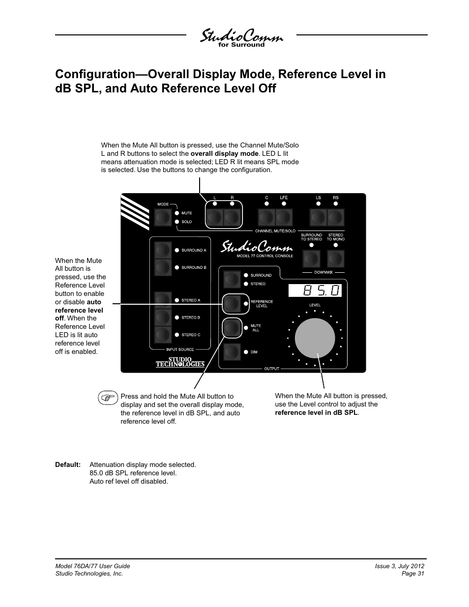 Studio Technologies 76DA V.4.00 User Manual | Page 31 / 51