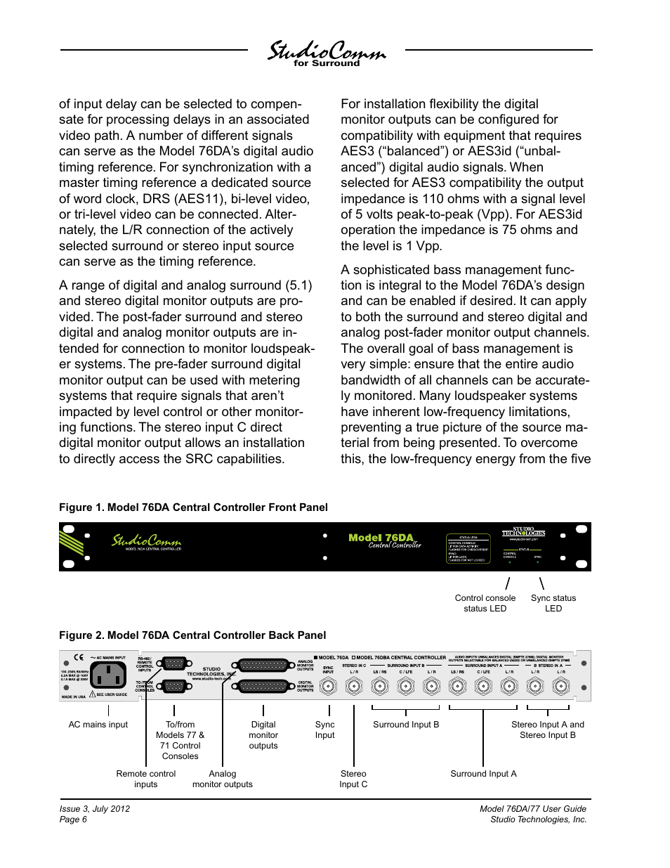 Studio Technologies 76DA V.4.00 User Manual | Page 6 / 51