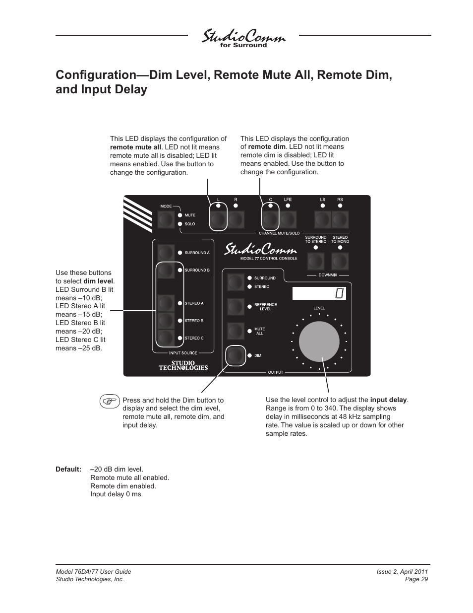 Studio Technologies 76DA V.3.01 User Manual | Page 29 / 47