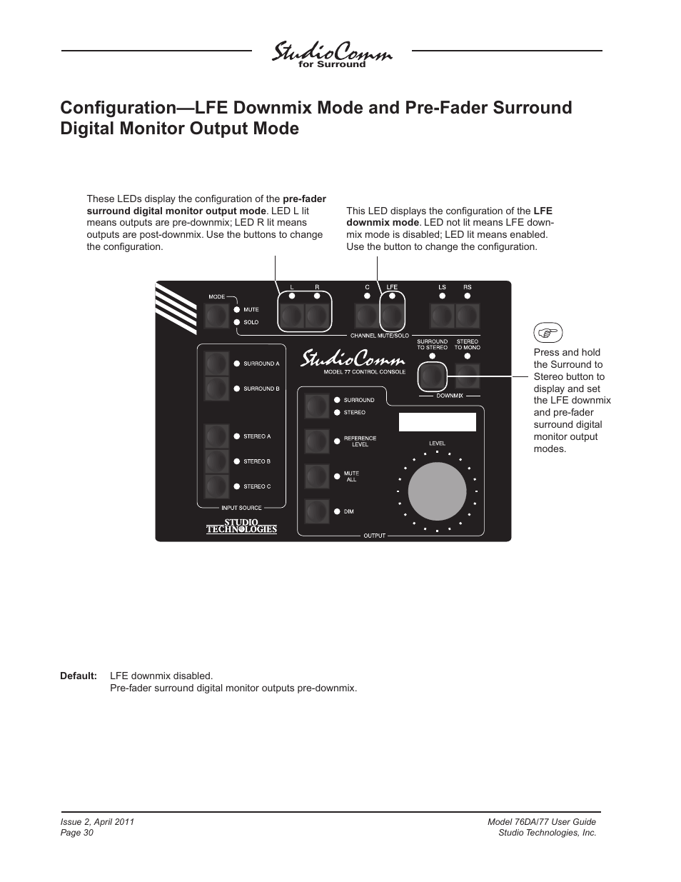 Studio Technologies 76DA V.3.01 User Manual | Page 30 / 47