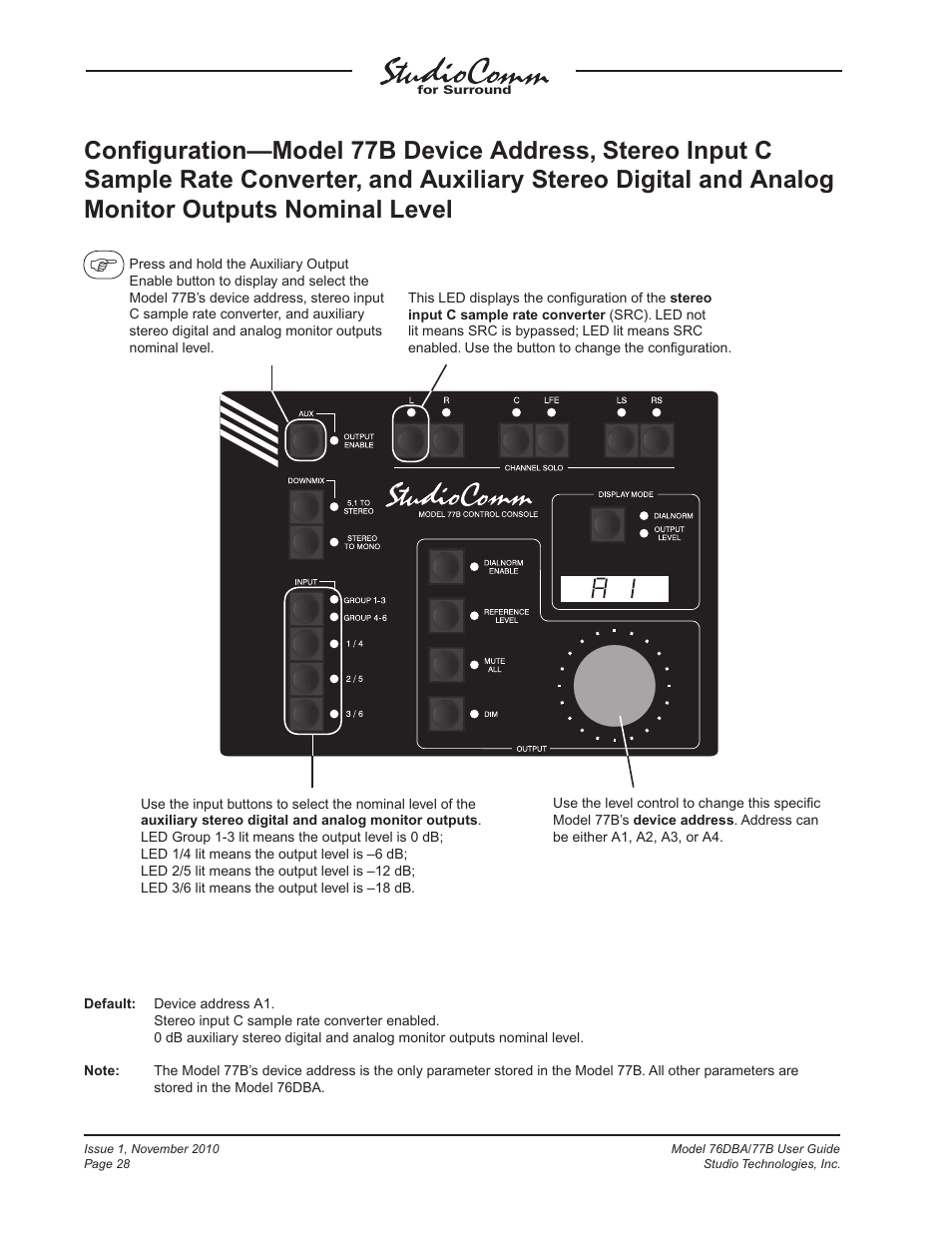 Studio Technologies 76DBA V.3.00 User Manual | Page 28 / 53