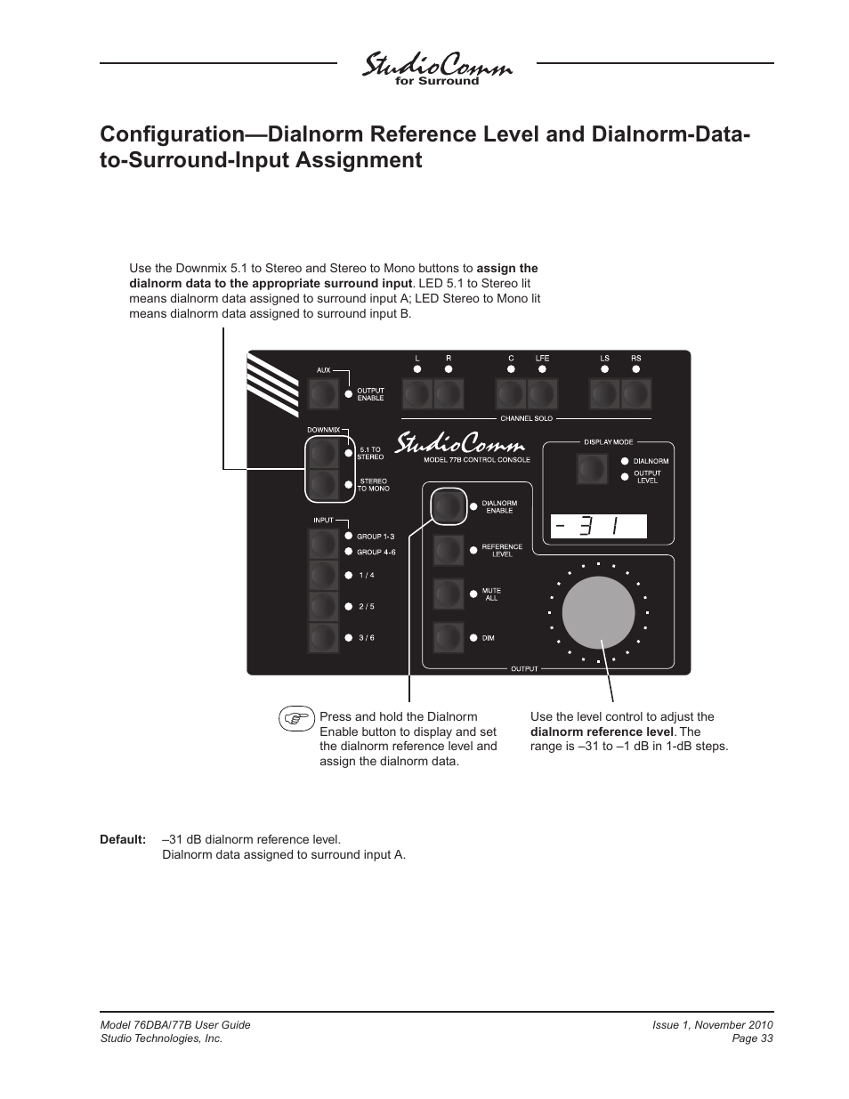 Studio Technologies 76DBA V.3.00 User Manual | Page 33 / 53