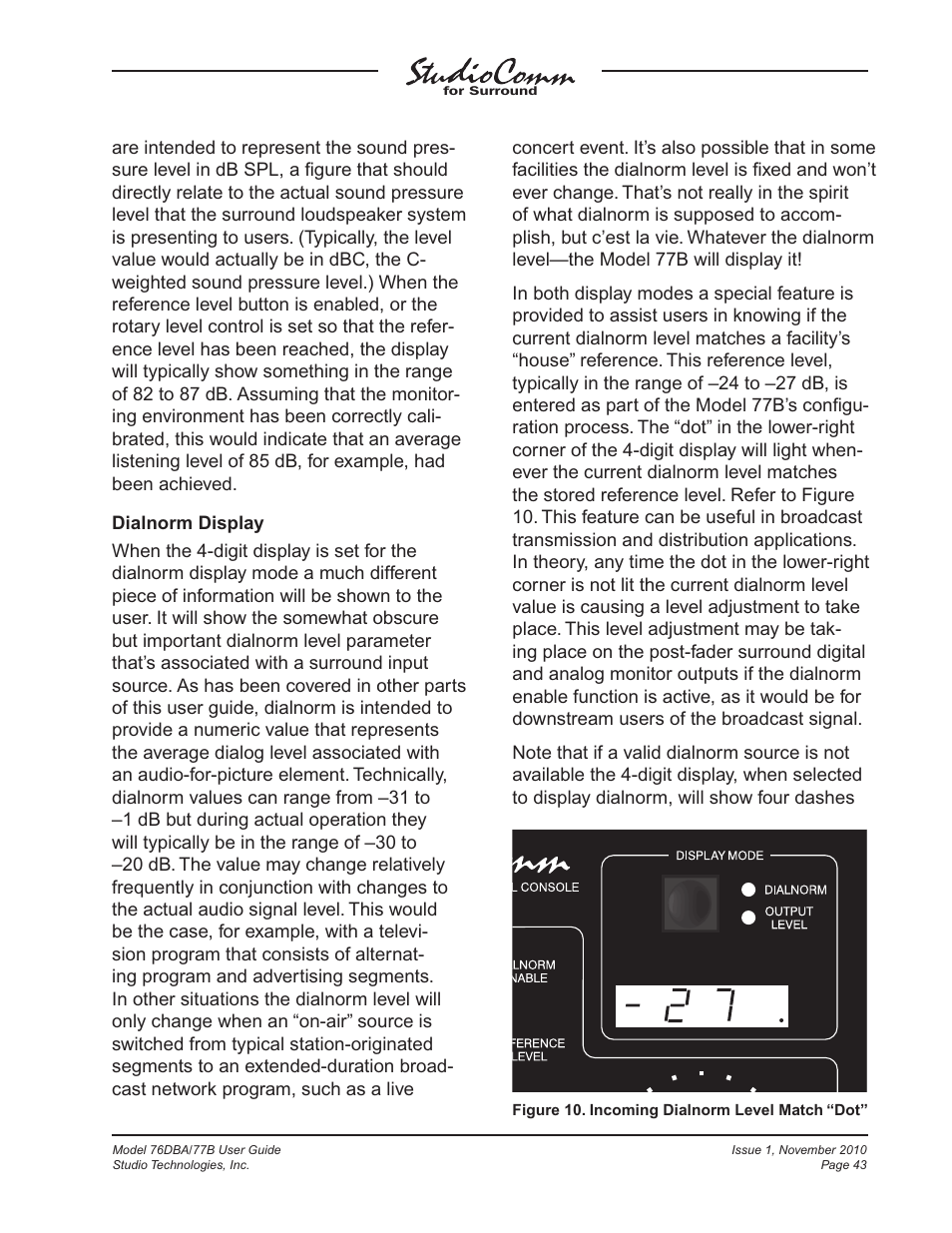 Studio Technologies 76DBA V.3.00 User Manual | Page 43 / 53