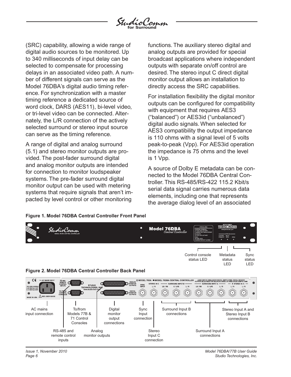 Studio Technologies 76DBA V.3.00 User Manual | Page 6 / 53
