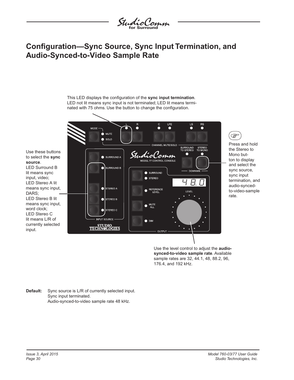 Studio Technologies 760-03 V.4.15 User Manual | Page 30 / 55