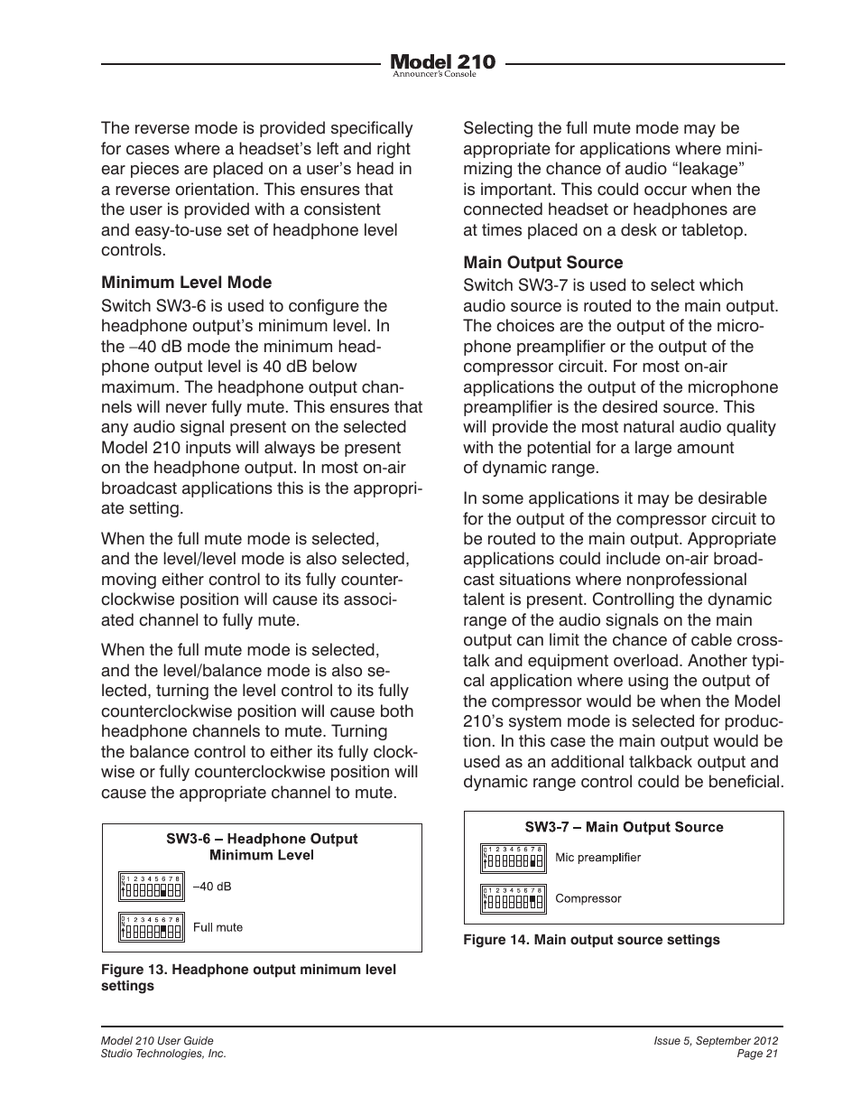 Studio Technologies 210 2012 User Manual | Page 21 / 37