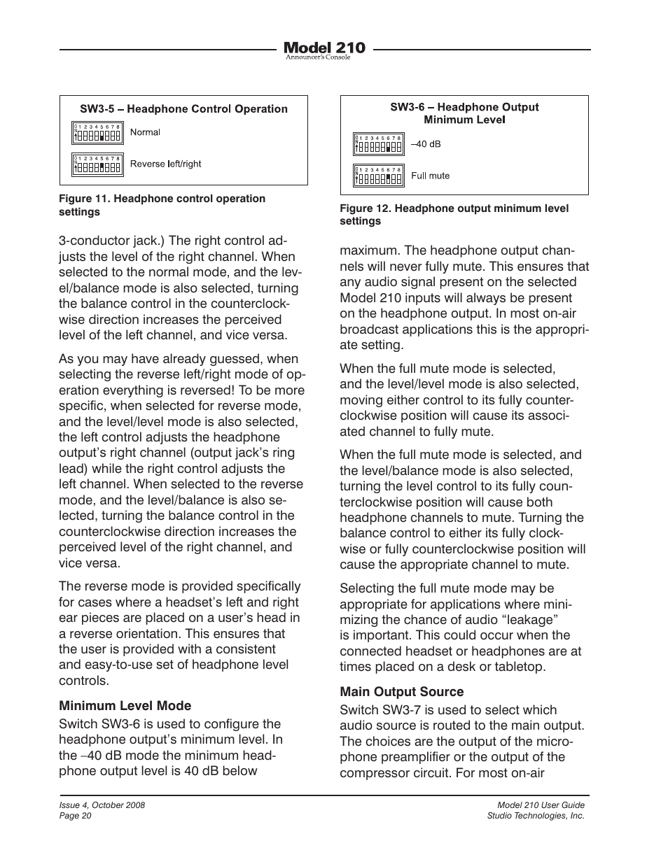 Studio Technologies 210 2008 User Manual | Page 20 / 37