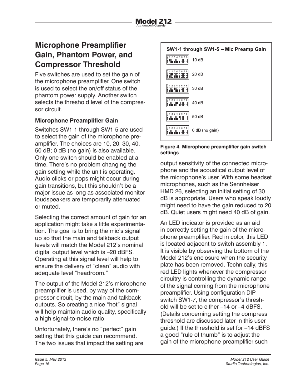 Studio Technologies 212 2013 User Manual | Page 16 / 37