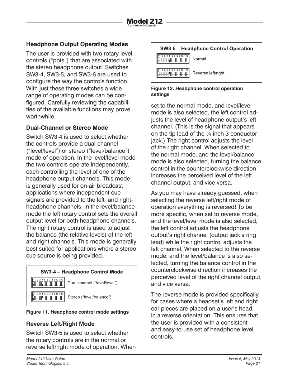 Studio Technologies 212 2013 User Manual | Page 21 / 37