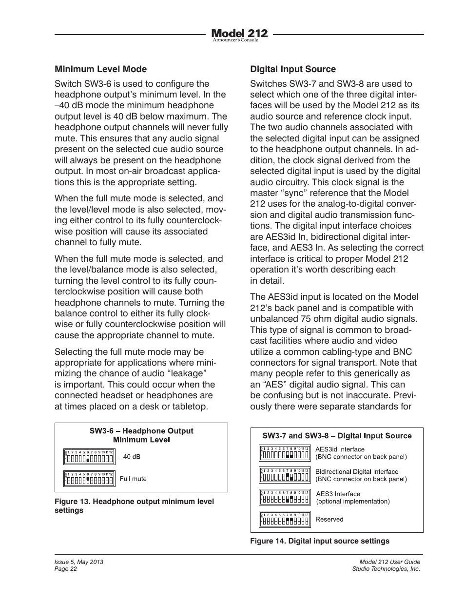 Studio Technologies 212 2013 User Manual | Page 22 / 37