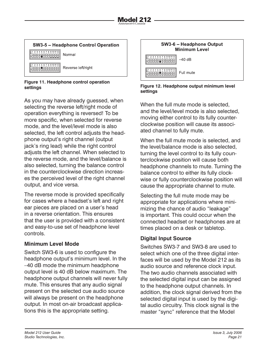 Studio Technologies 212 2006 User Manual | Page 21 / 37