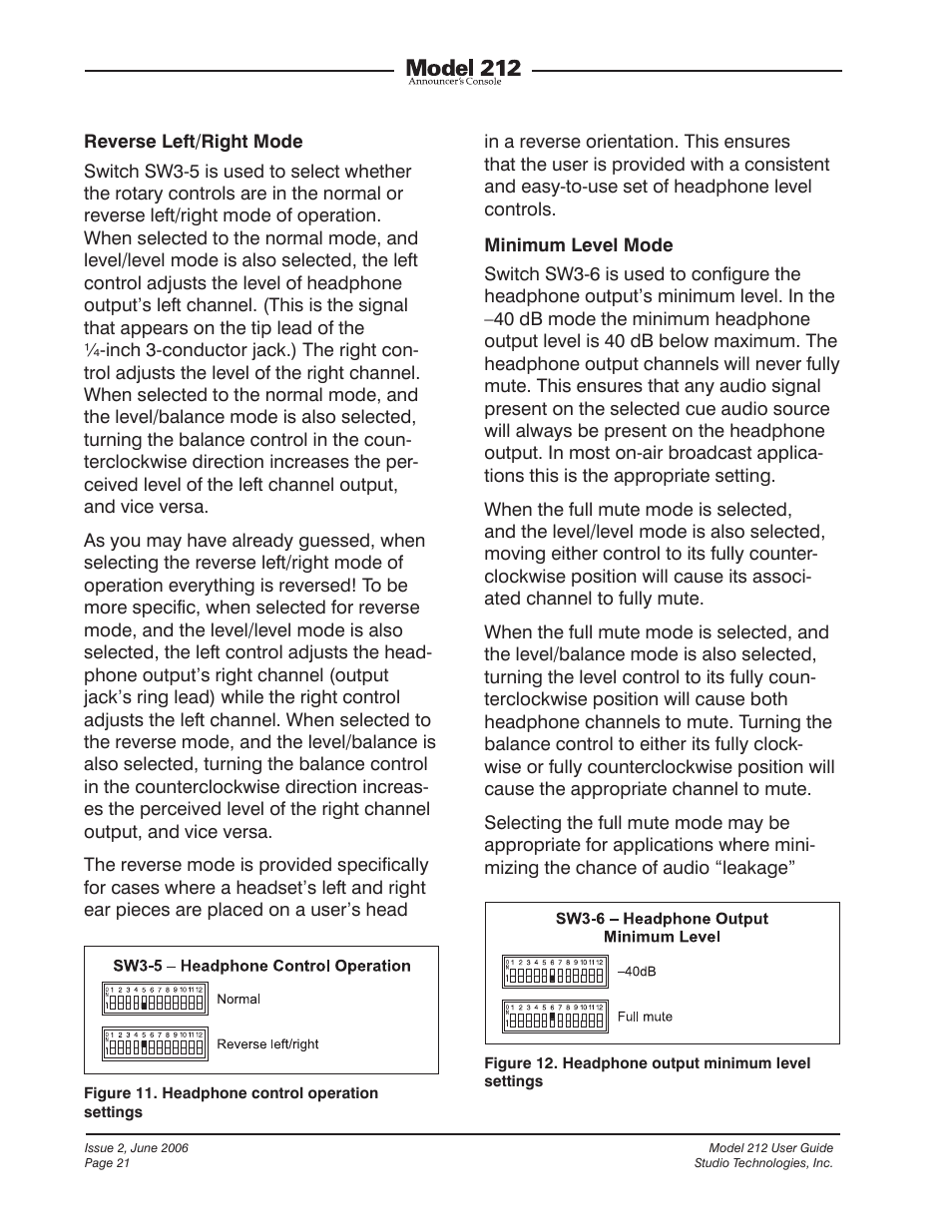 Studio Technologies M212-00151 User Manual | Page 20 / 36