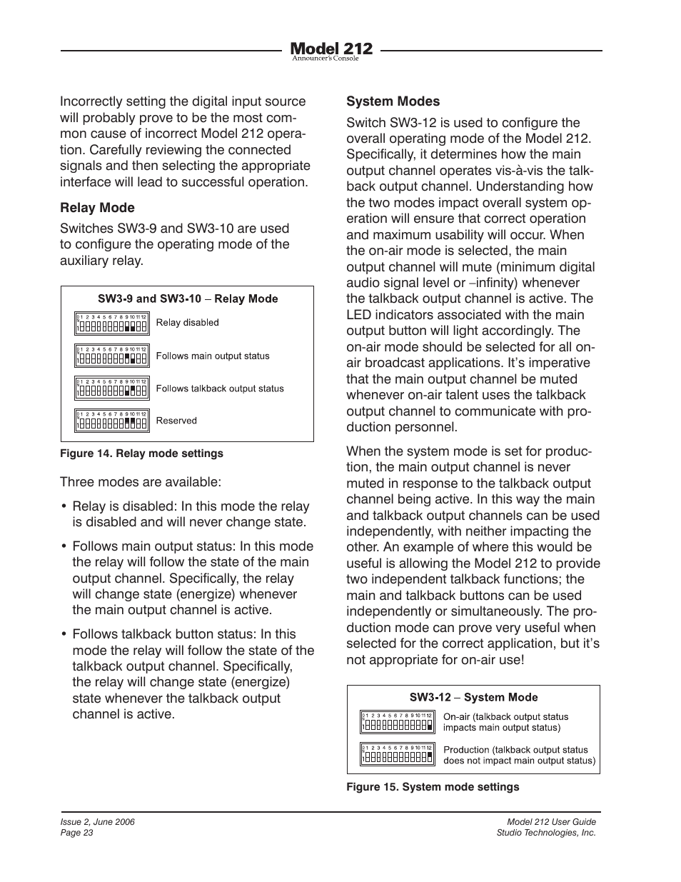 Studio Technologies M212-00151 User Manual | Page 22 / 36